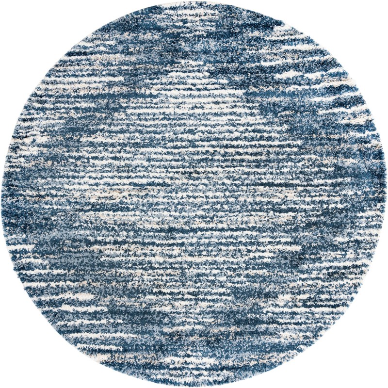 Cobble · Lines Shag Rug, blue