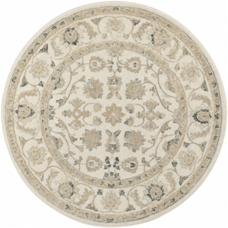 6' x 6' Aspen · Border rug, ivory