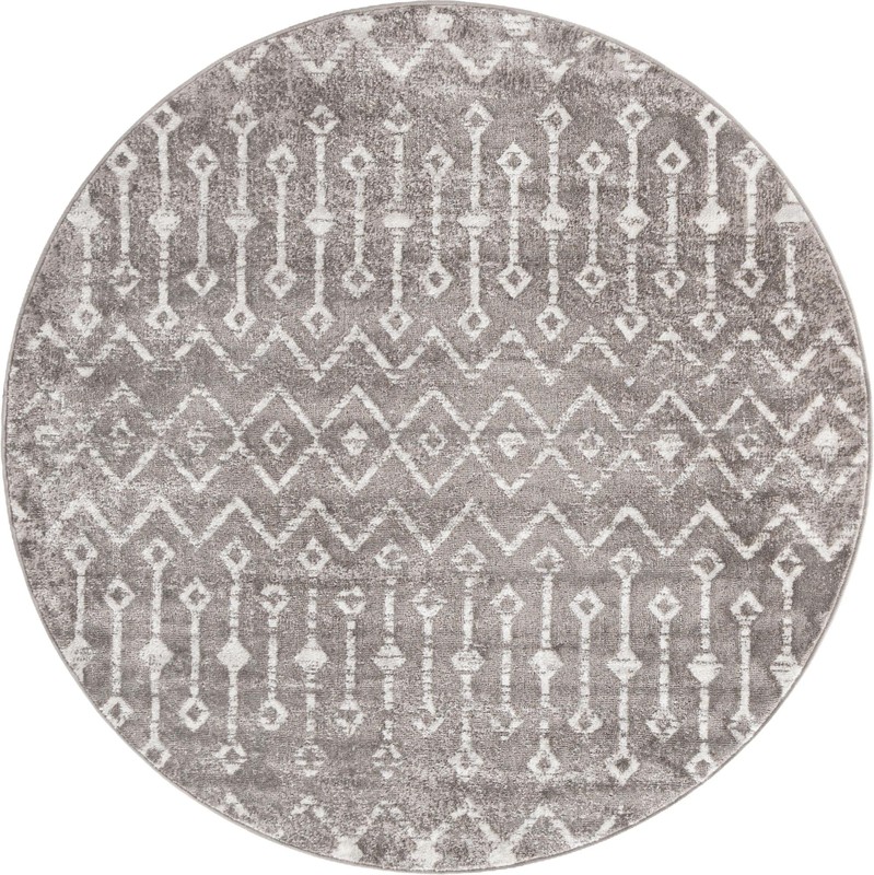 3' x 3' Eugene · Chevron rug, stonegray