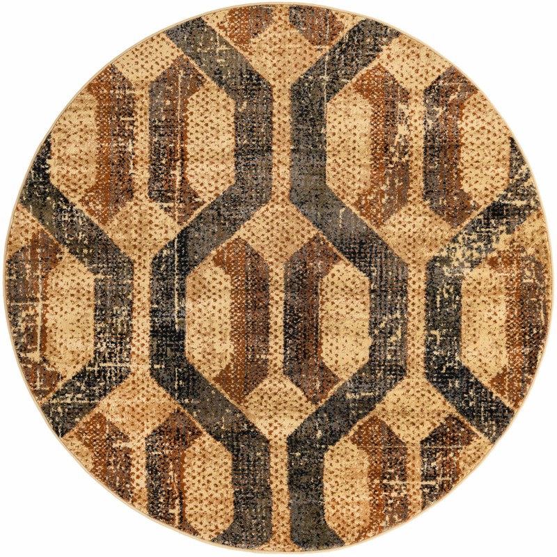 Acadia · Geometric lattice rug, beige and brown