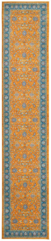 Bluebell · Floral rug, yellow and blue
