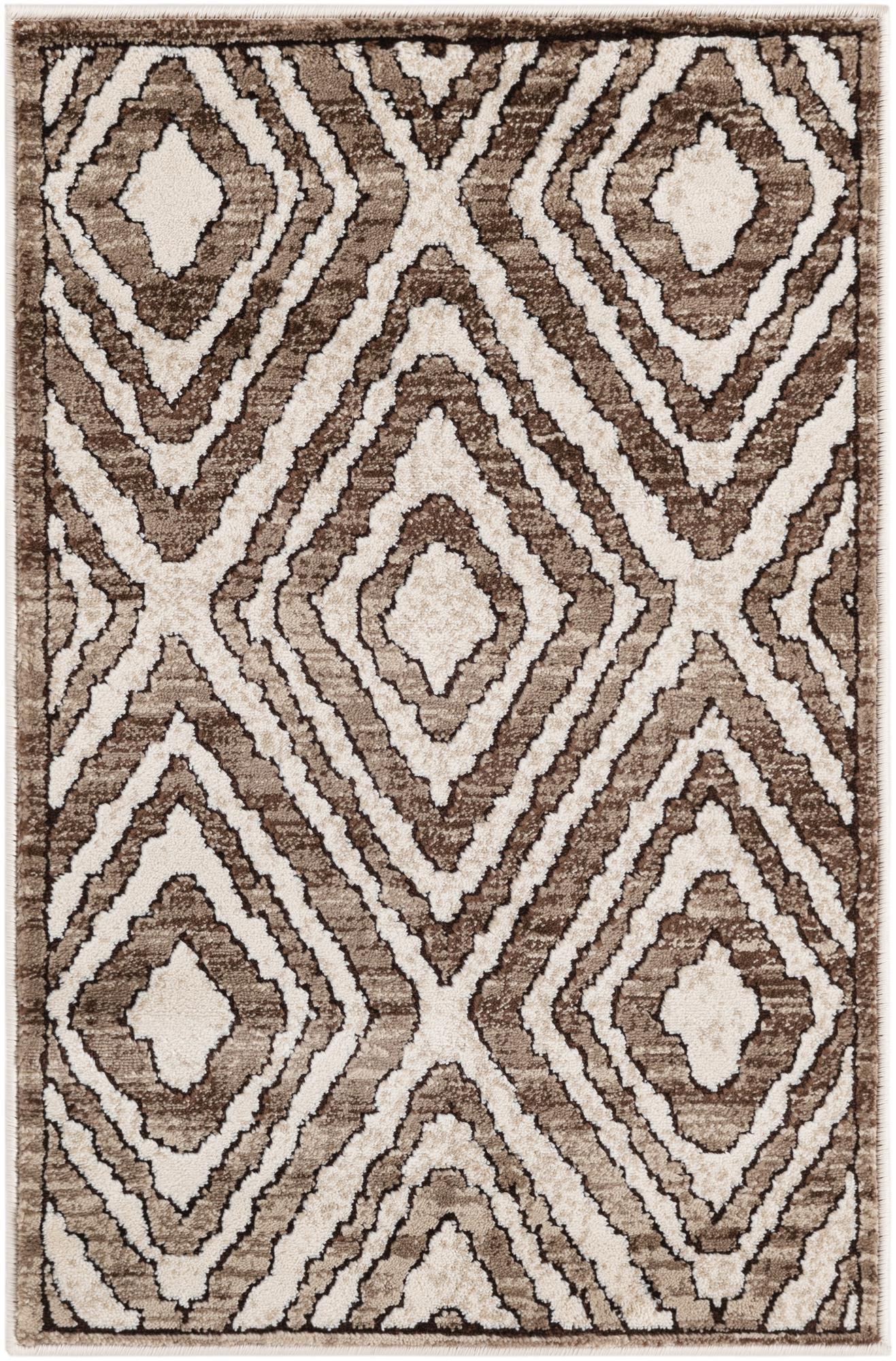 2' x 3' Brattleboro · Diamond rug, chocolate brown