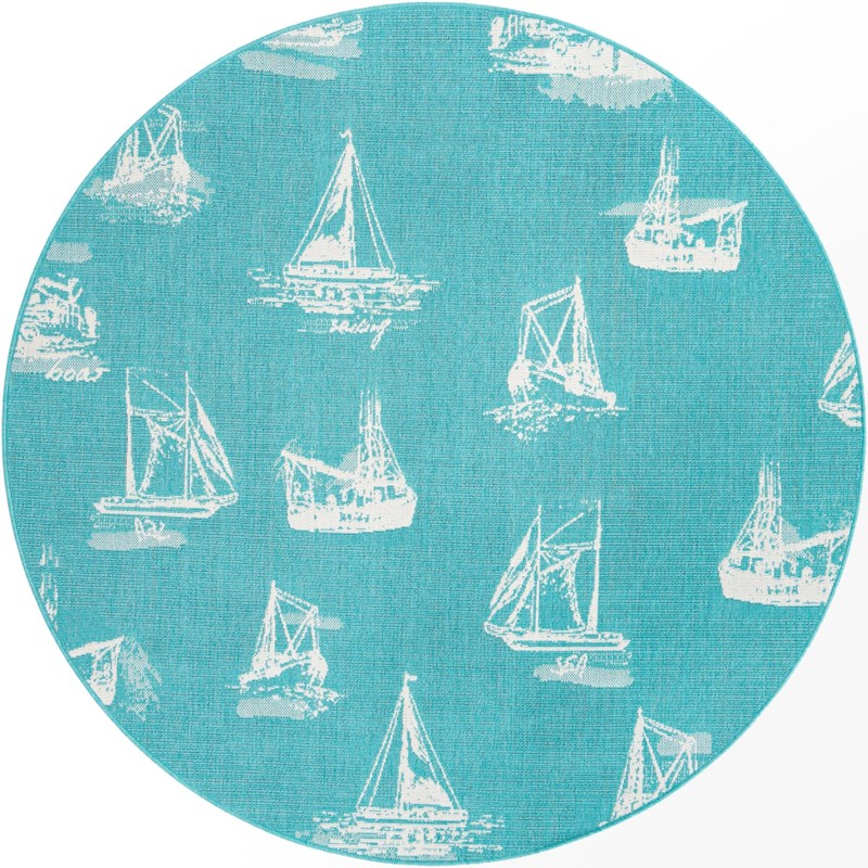 Desmond · Pictoral Outdoor Rug, teal