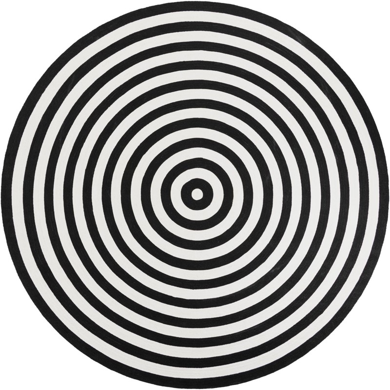 Dennison · Geometric Washable Outdoor Rug, black and white