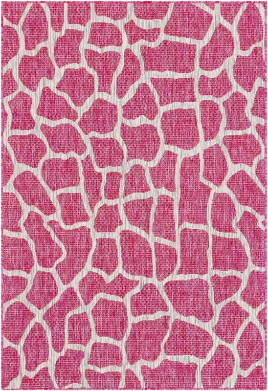 4' x 6' Stillwater · Animal print Outdoor Rug, fuschia