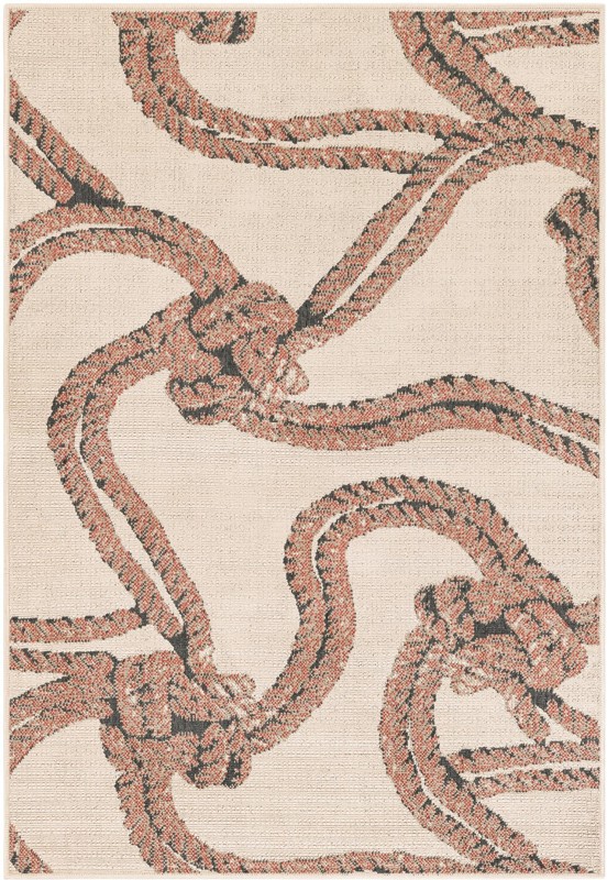 Brinkley · Nautical rope Outdoor Rug, beige and terracotta