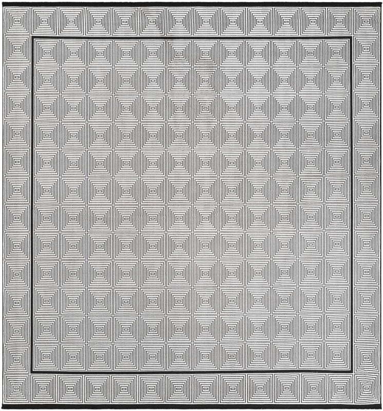 10' x 10' Goddard · Geometric rug, black and white