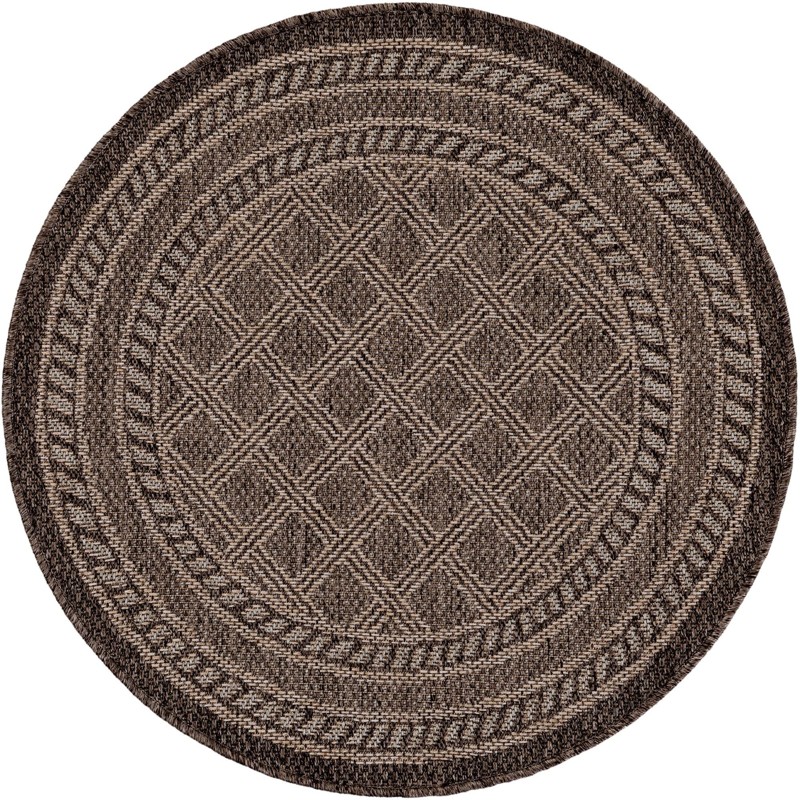 Mercer · Border Outdoor Rug, chocolate brown