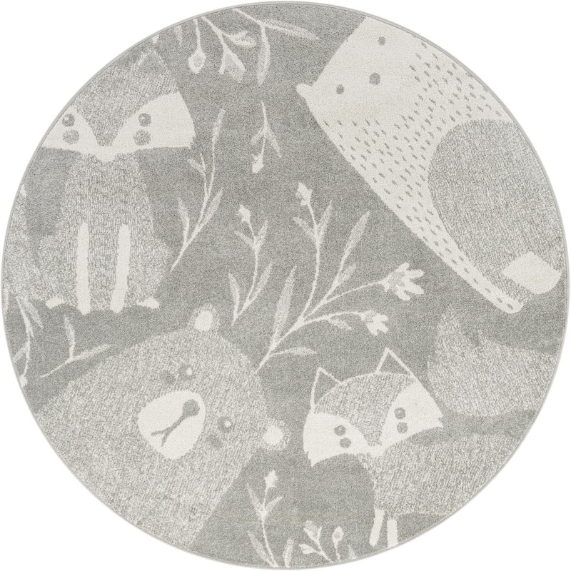 6' x 6' Colgan · Floral / botanical rug, gray