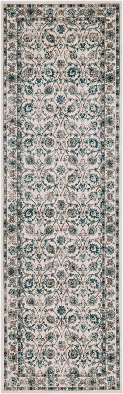 Carson · Botanical rug, ivory and blue