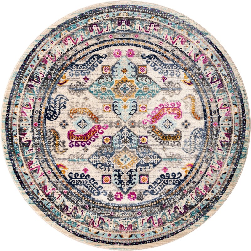 5' x 5' Thorpe · Border rug, multi