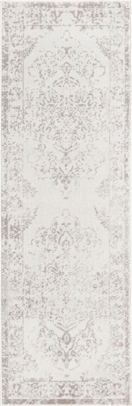 2' x 6' Curlew · Border rug, cream
