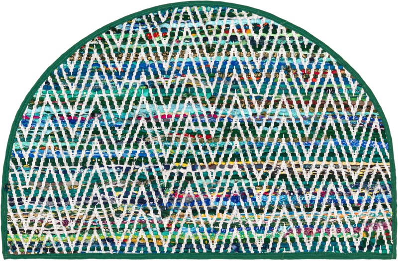 2' 2 x 3' 7 Hopkins · Chevron Chindi Rug, multicolored and ivory