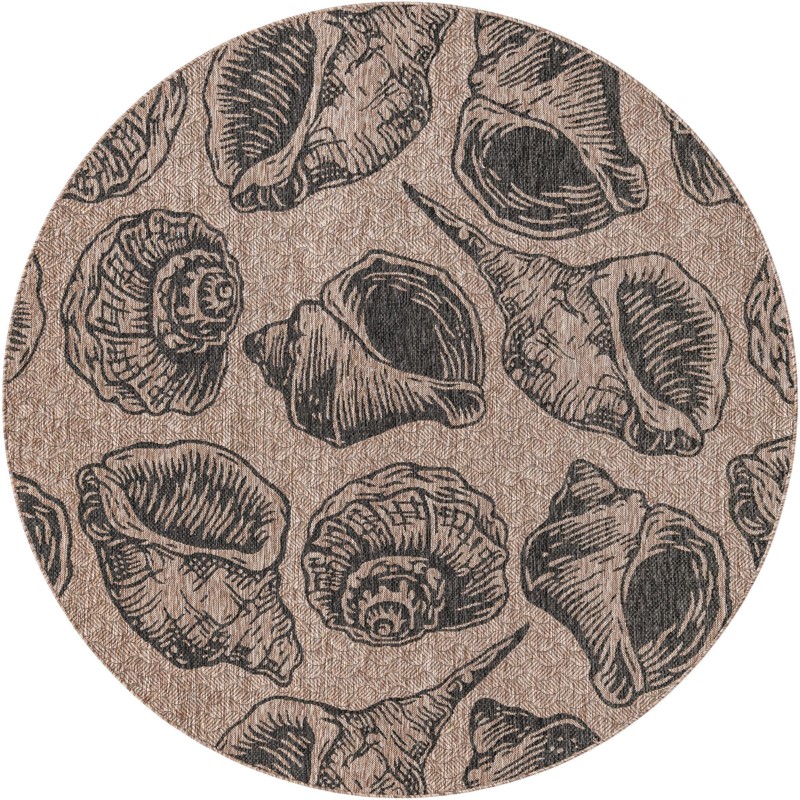 7' 10 x 7' 10 Arcata · Pictoral Outdoor Rug, brown and black