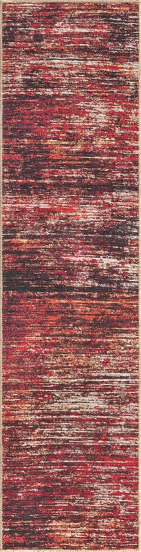 2' x 8' Prewitt · Abstract rug, rust red and black