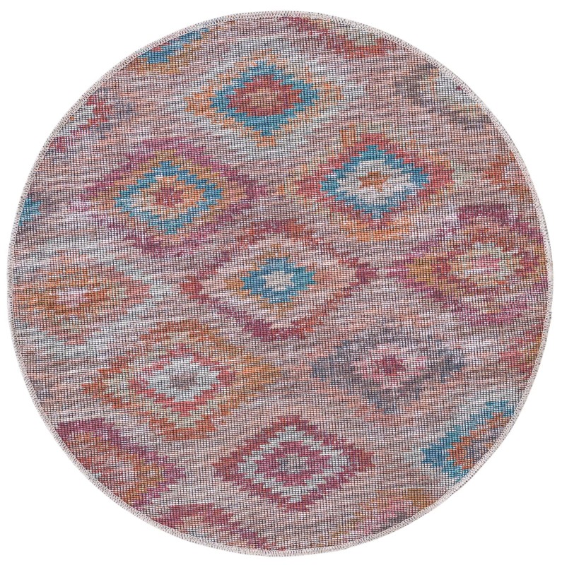 Uttley · Diamond tribal Washable Rug, terracotta and turquoise