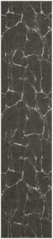 2' 7 x 12' Ravenhill · Abstract rug, gray and silver