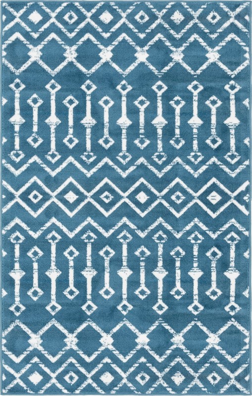 3' x 5' 3 Dudley · Chevron rug, blue