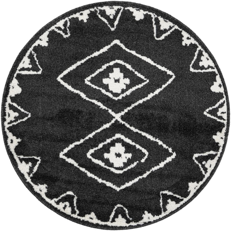 3' x 3' Sumac · Border rug, black