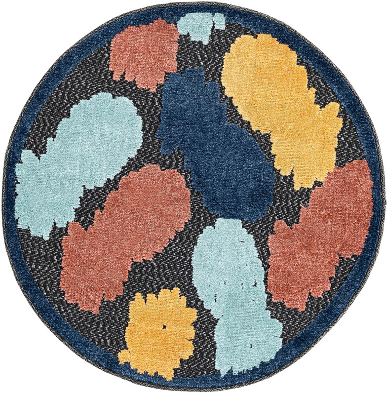 3' 3 x 3' 3 Ewell · Abstract Outdoor Rug, black