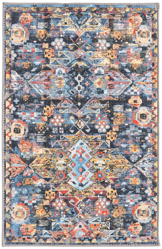 Waters · Border Washable Rug, multi