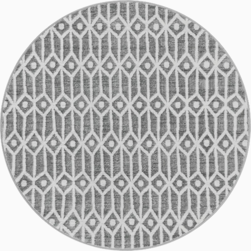 5' x 5' Vincent · Diamond rug, grey