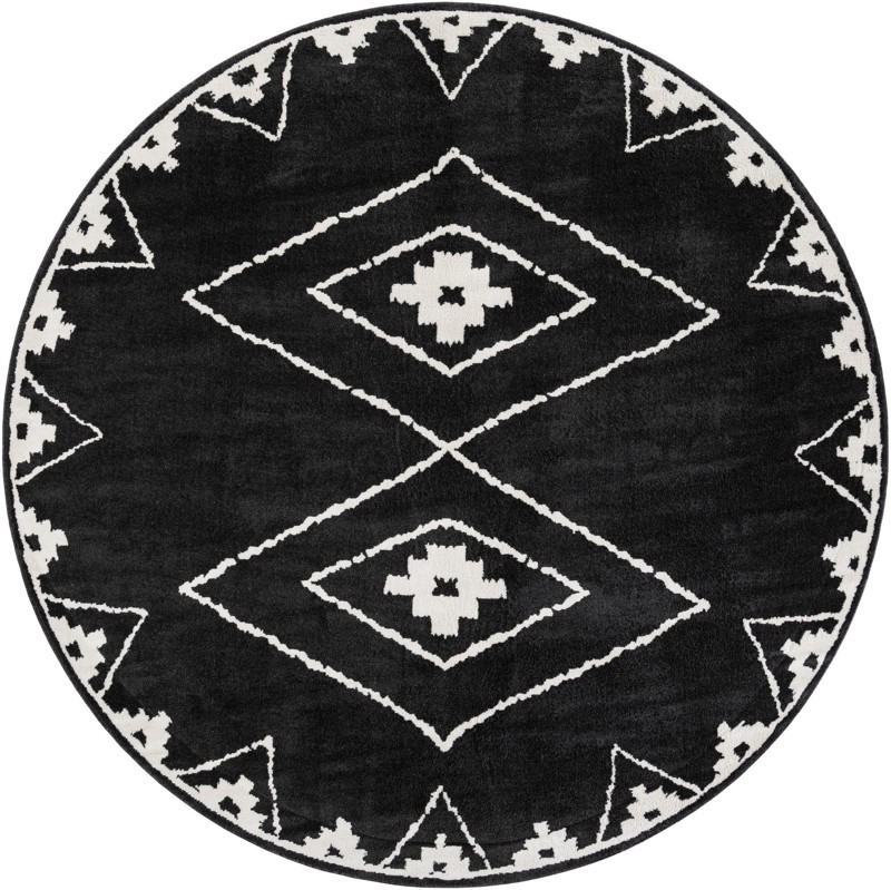 10' x 10' Sumac · Border rug, black