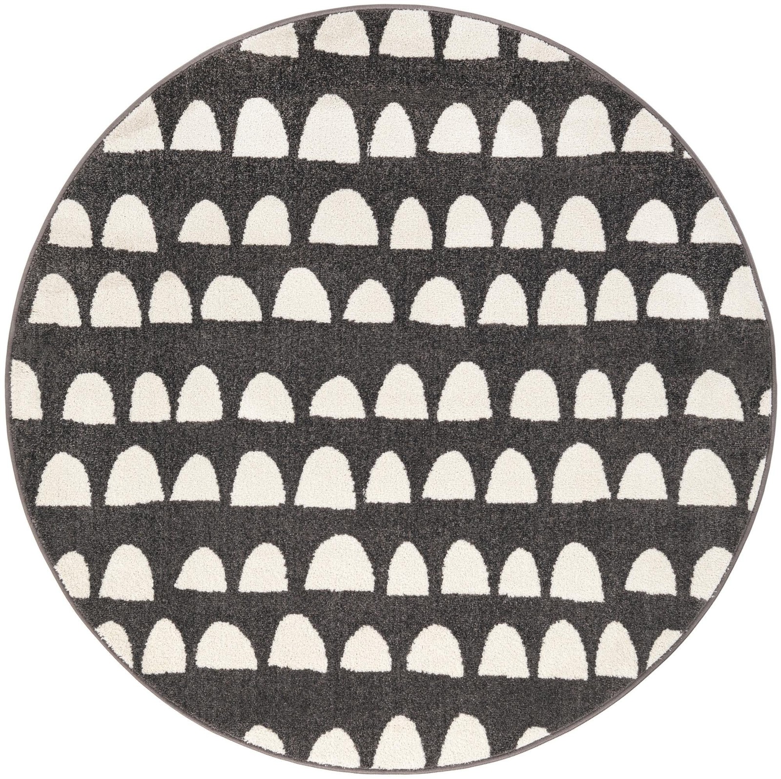 5' x 5' Halloran · Dotted arches rug, gray and ivory