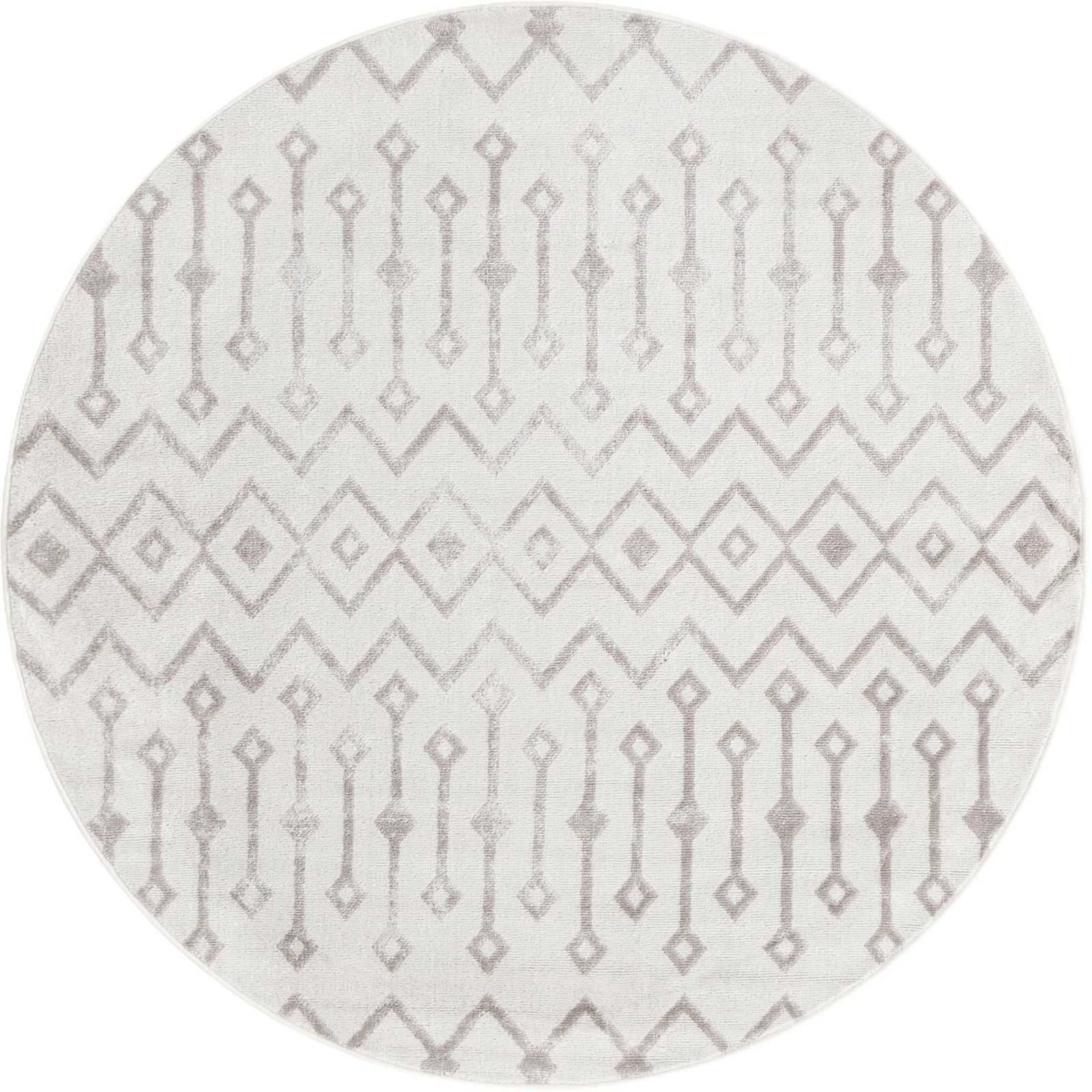 3' x 3' Eugene · Chevron rug, pearl