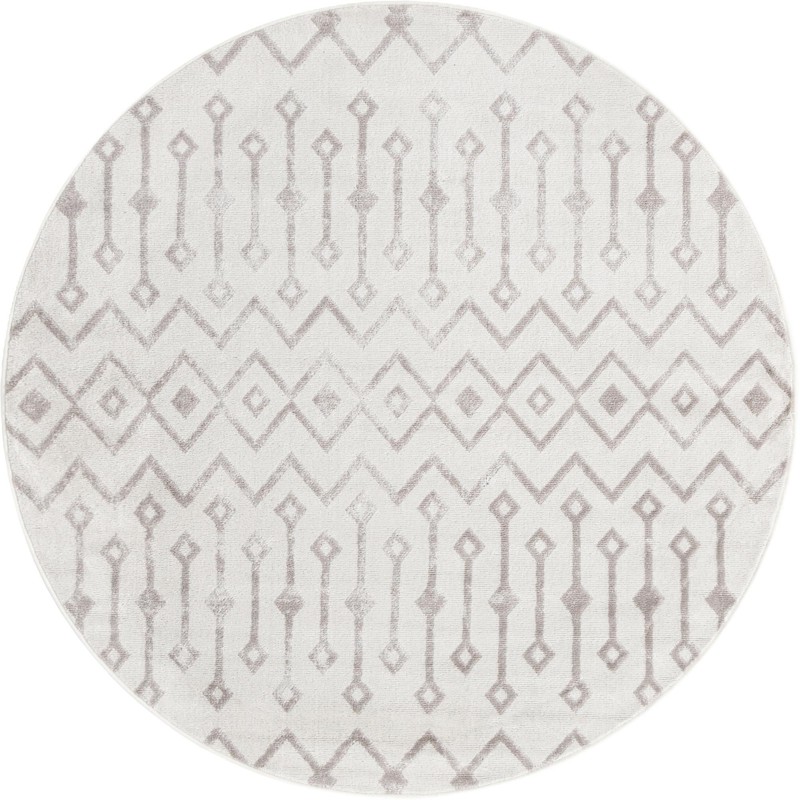 3' x 3' Eugene · Chevron rug, pearl
