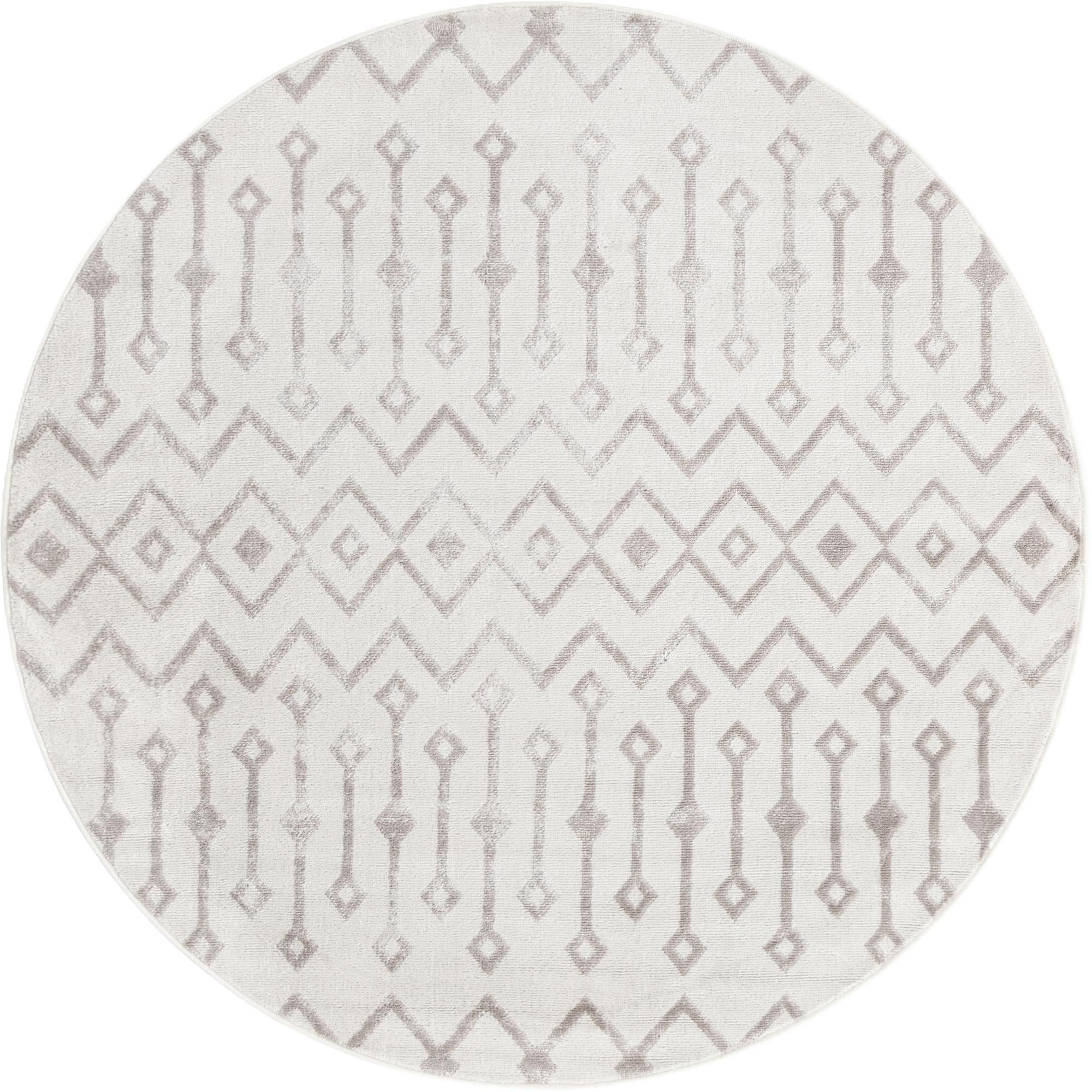 3' x 3' Eugene · Chevron rug, pearl