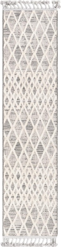 2' x 8' Hamish · Diamond rug, gray