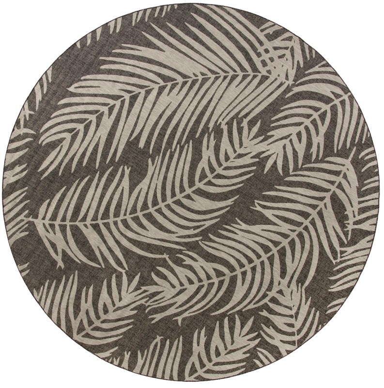 Moody · Floral / botanical Outdoor Rug, charcoal