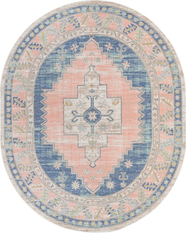 8' x 10' Ligonier · Border rug, french blue