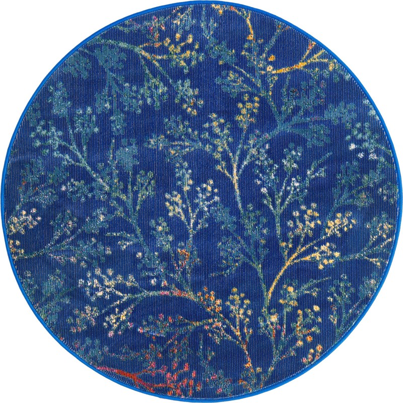 3' 3 x 3' 3 Garrick · Floral / botanical rug, blue