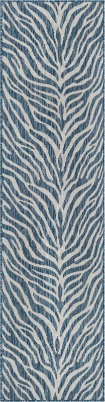 2' x 8' Abney · Animal print Outdoor Rug, blue