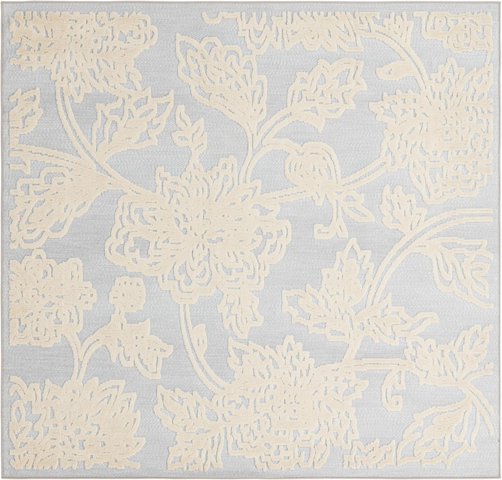 7' 10 x 7' 10 Lidell · Floral / botanical Outdoor Rug, gray