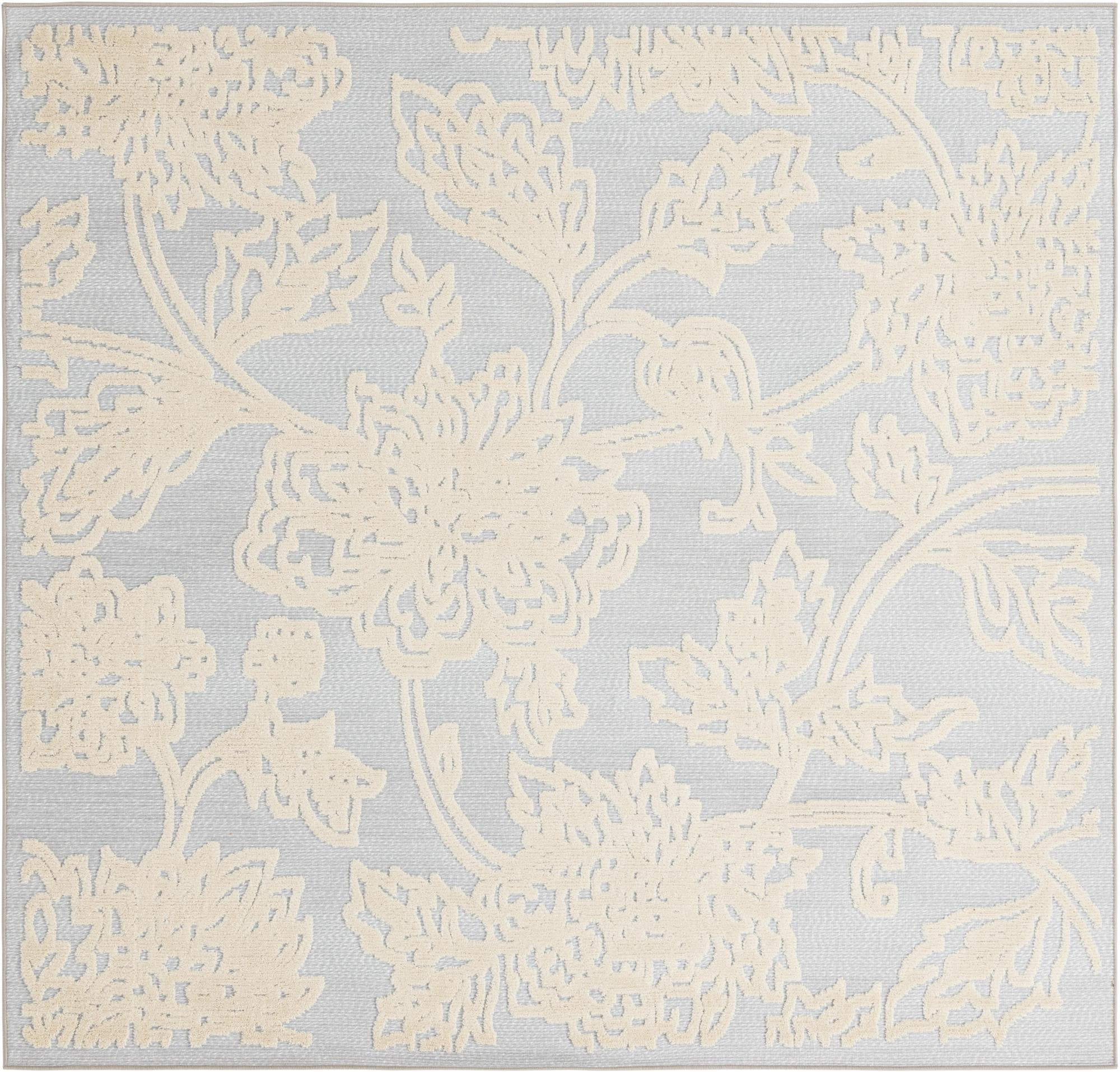7' 10 x 7' 10 Lidell · Floral / botanical Outdoor Rug, gray