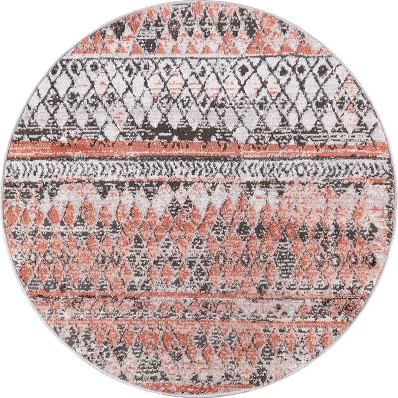 3' 3 x 3' 3 Collier · Diamond rug, salmon