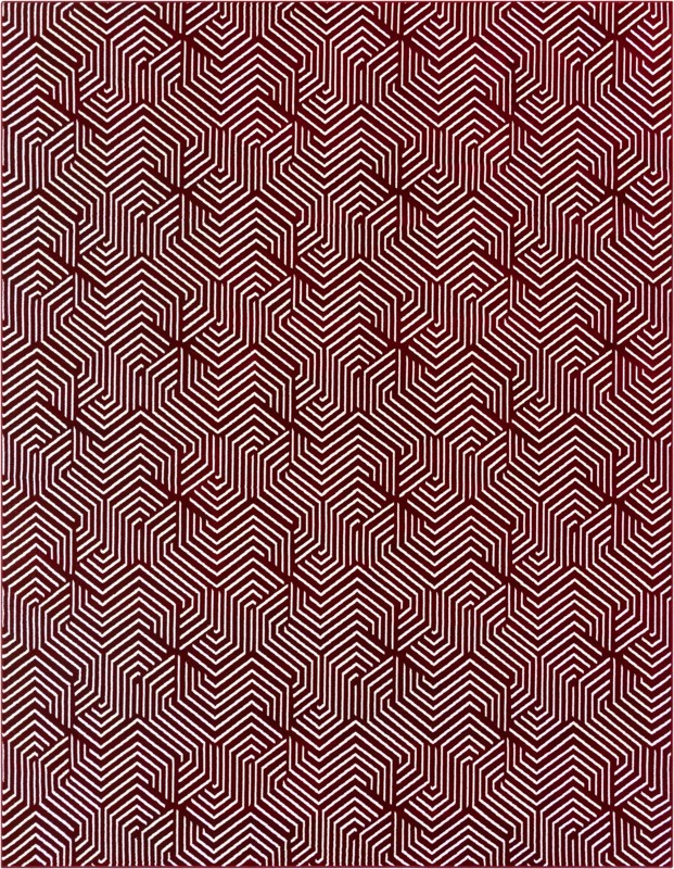 7' 10 x 10' Manning · Geometric rug, burgundy red