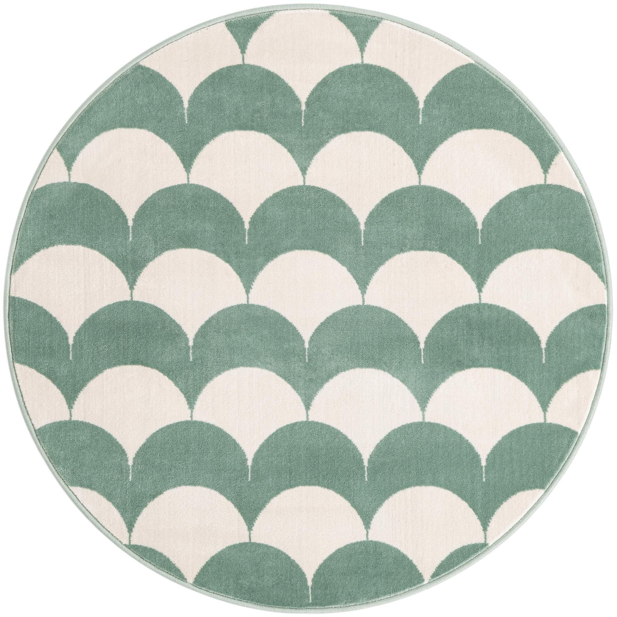 4' x 4' Ocala · Geometric rug, soft green