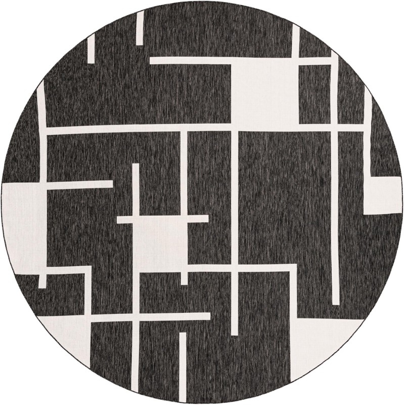 Gillespie · Geometric Outdoor Rug, black and white