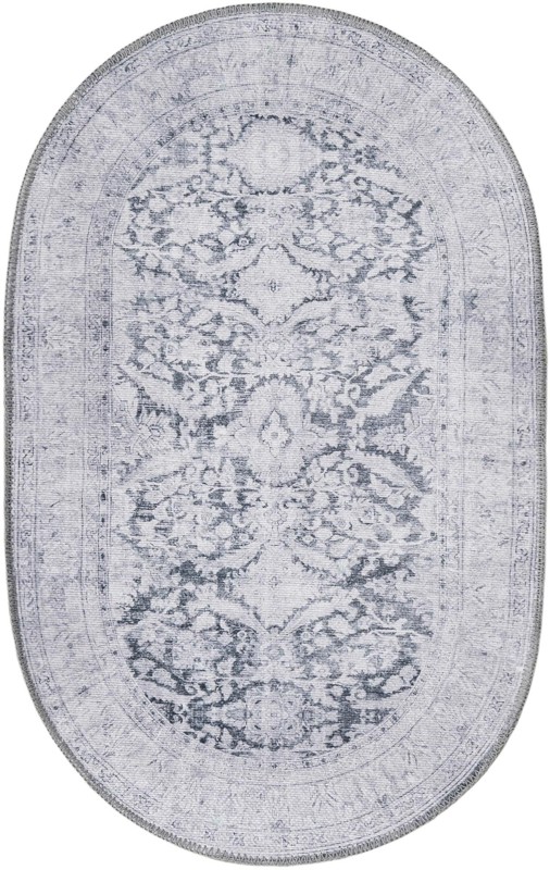 2' x 3' Augusta · Border Washable Rug, charcoal