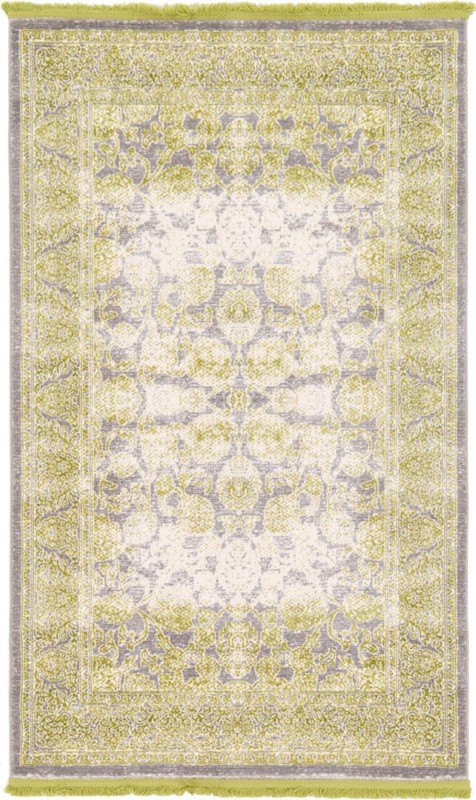 Bartlett · Medallion rug, light green and gray