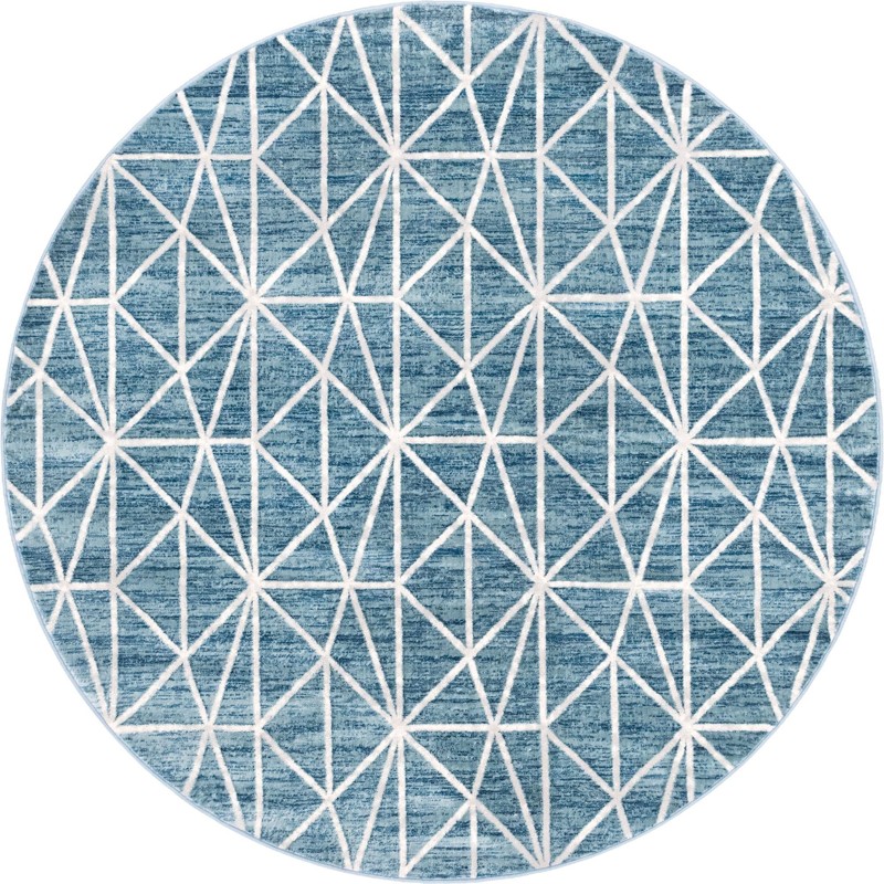 8' x 8' Gilman · Geometric rug, blue