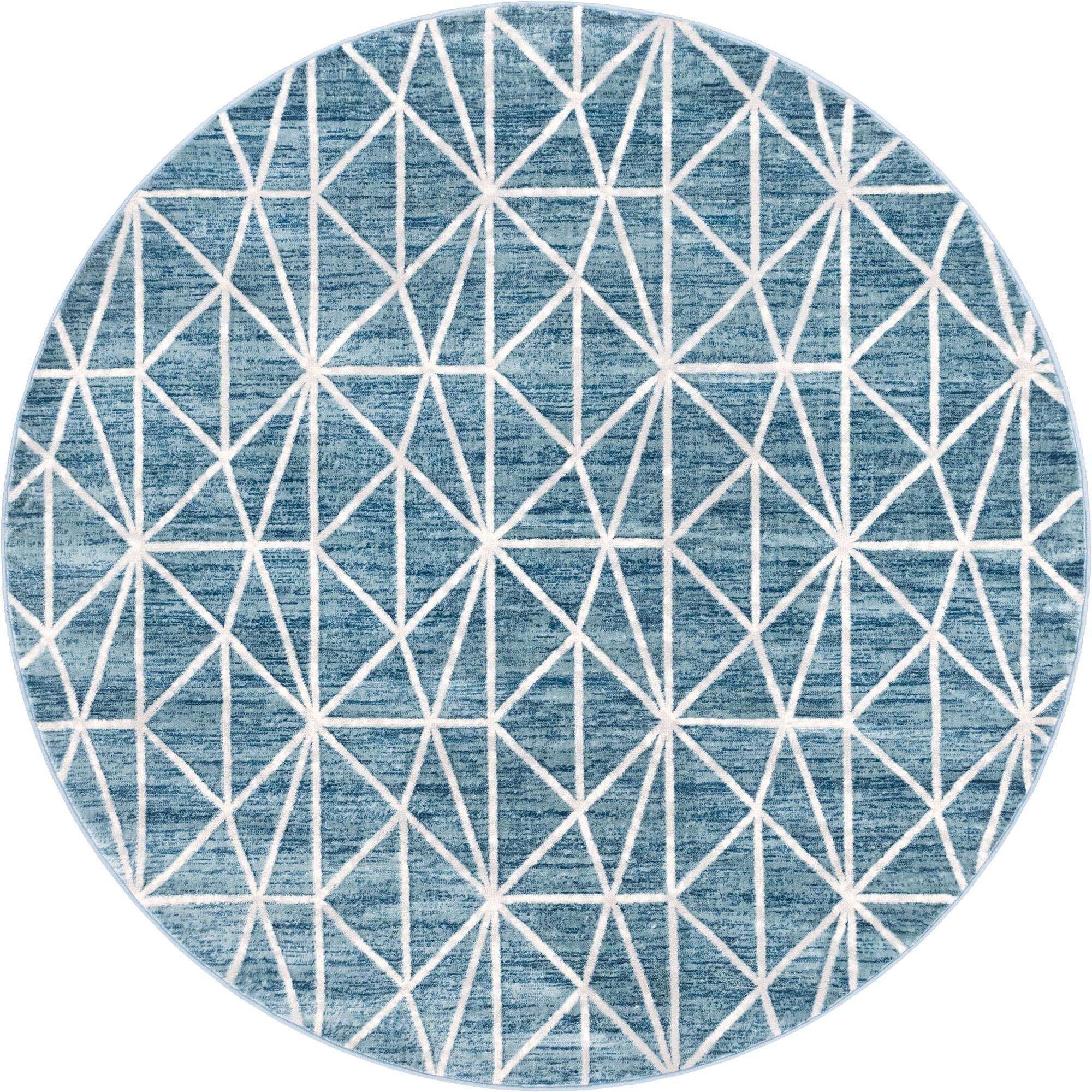8' x 8' Gilman · Geometric rug, blue