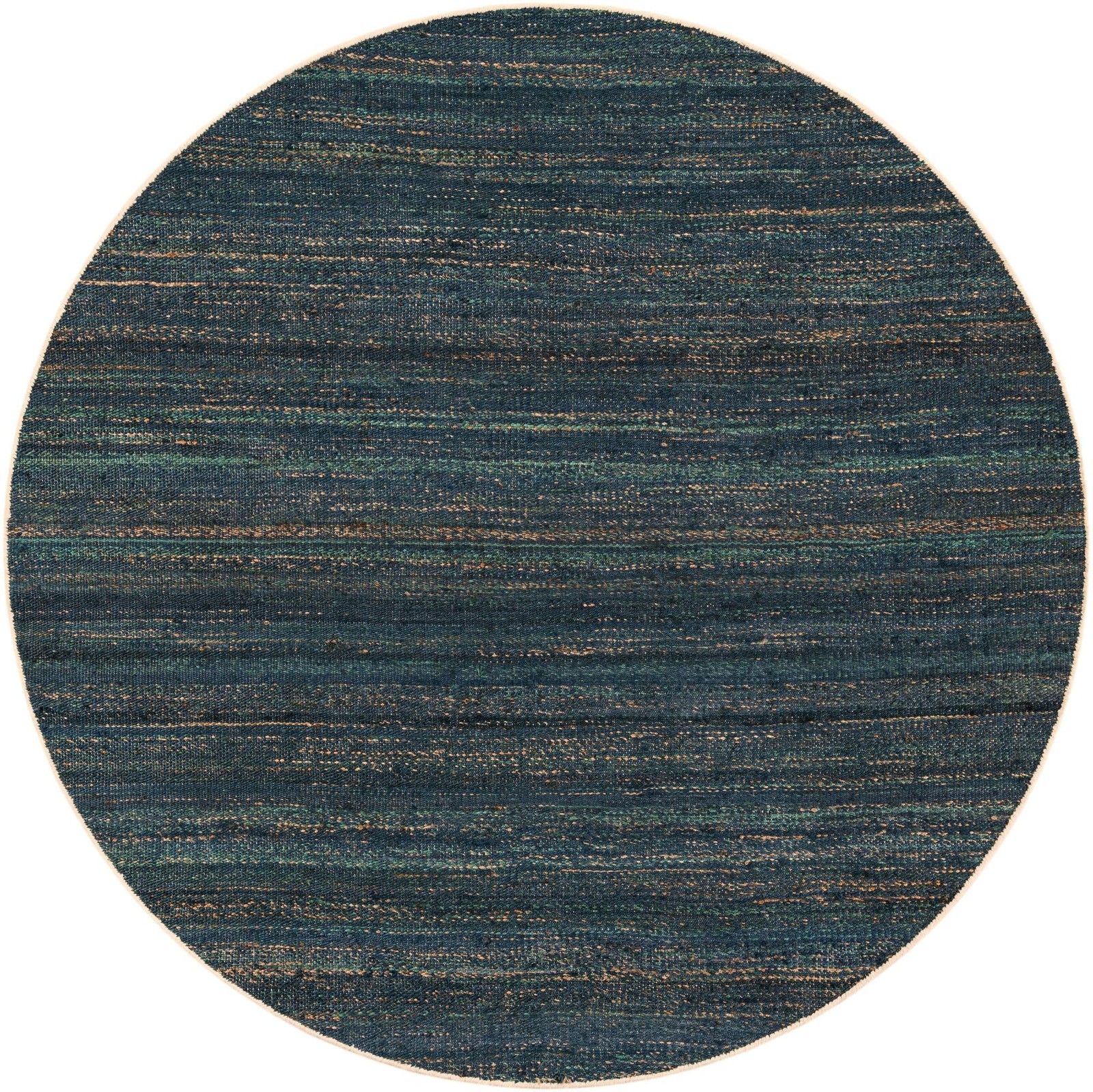 7' 10 x 7' 10 Faversham · Striped Wool Rug, ocean blue