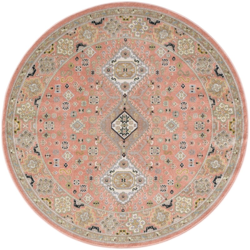 Middlebury · Medallion Washable Rug, rose and gray