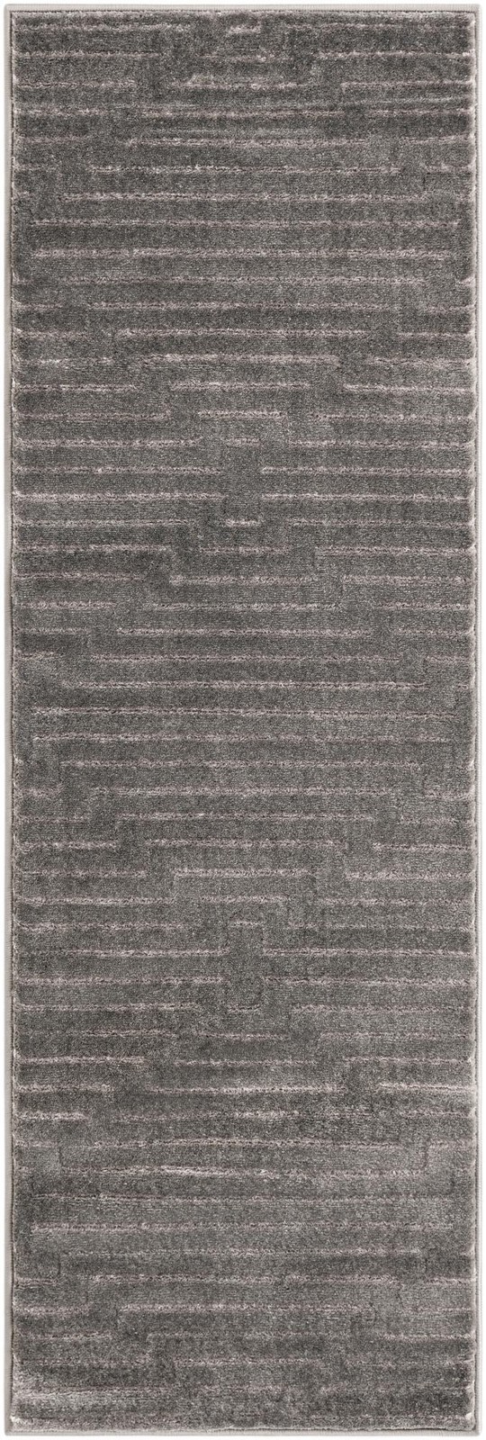 2' x 6' Cottonwood · Geometric rug, gray and silver