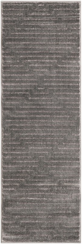 2' x 6' Cottonwood · Geometric rug, gray and silver